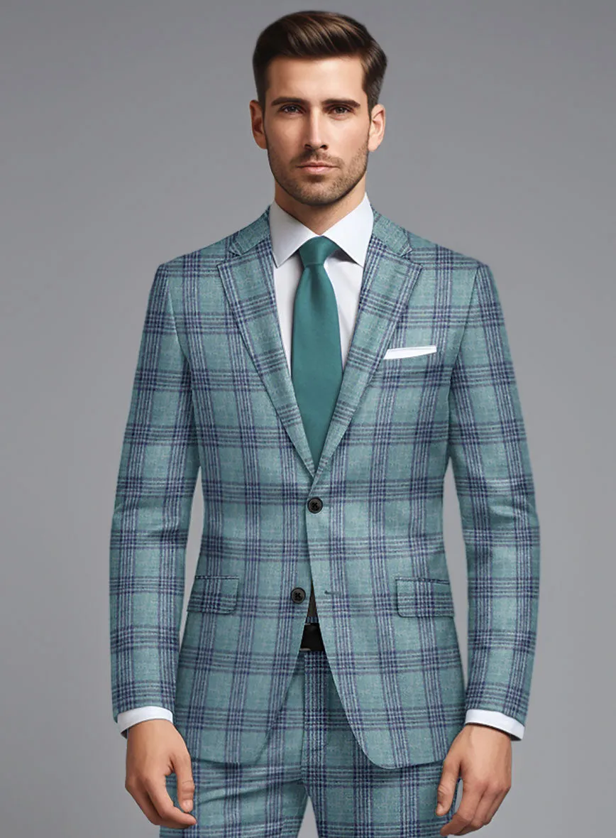 Noble Manuelita Blue Wool Silk Linen Jacket