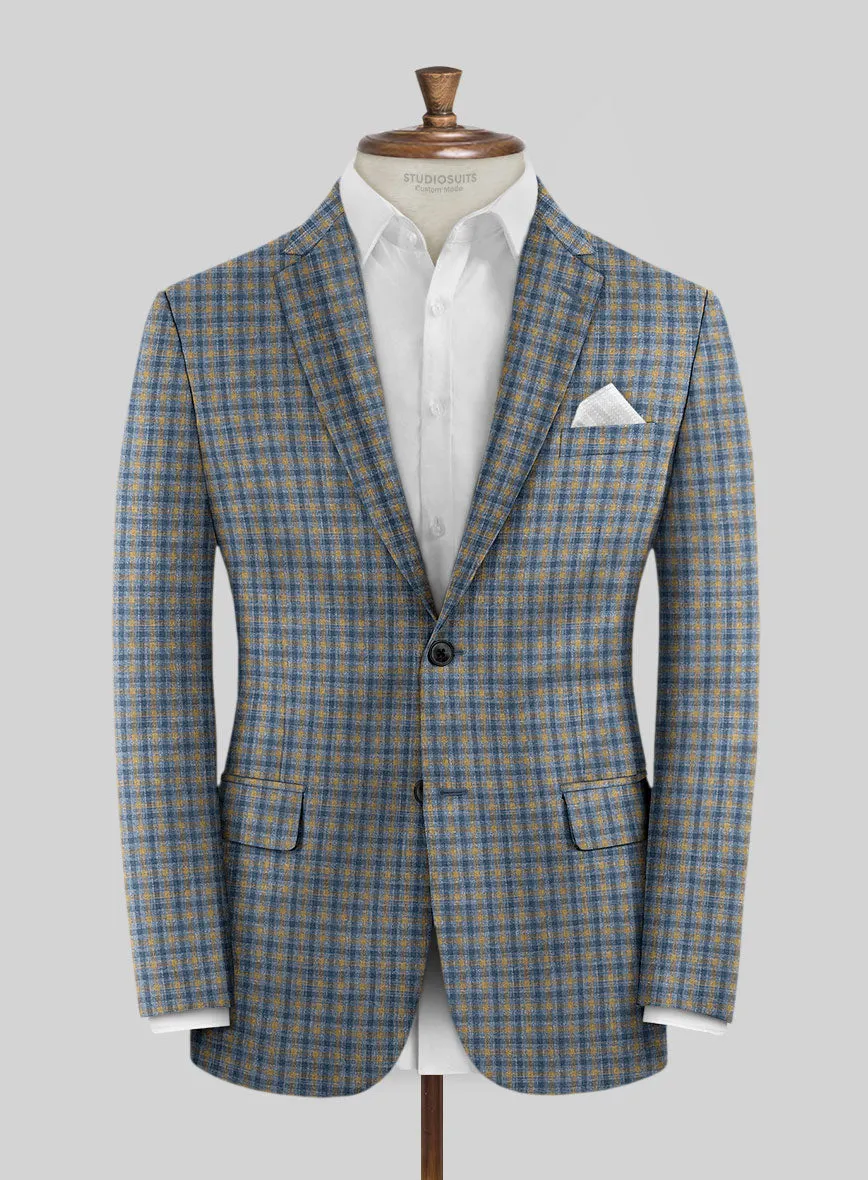 Noble Raquel Blue Wool Silk Linen Jacket