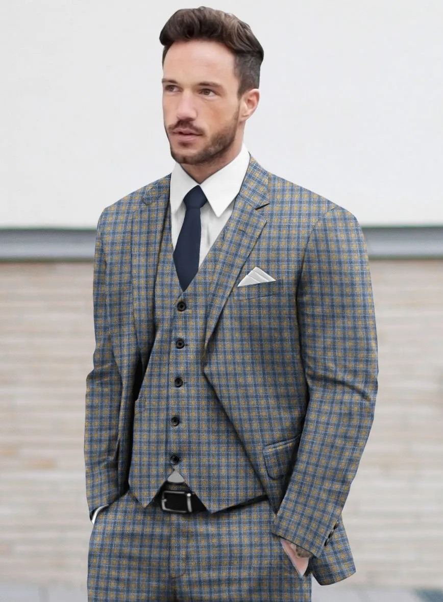 Noble Raquel Blue Wool Silk Linen Jacket