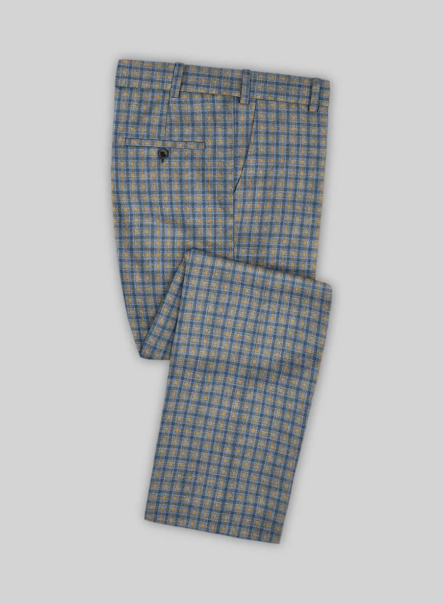 Noble Raquel Blue Wool Silk Linen Suit