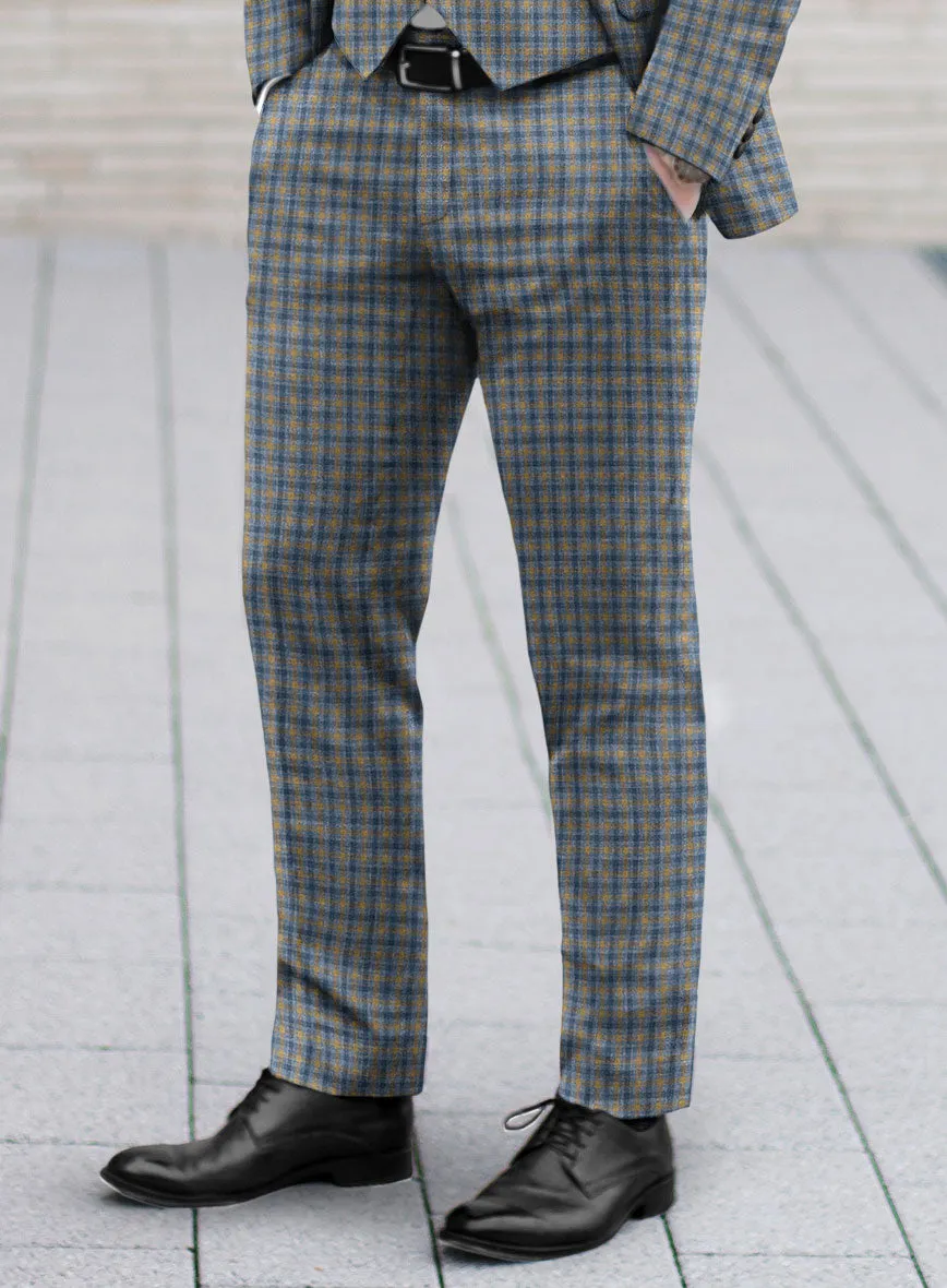 Noble Raquel Blue Wool Silk Linen Suit