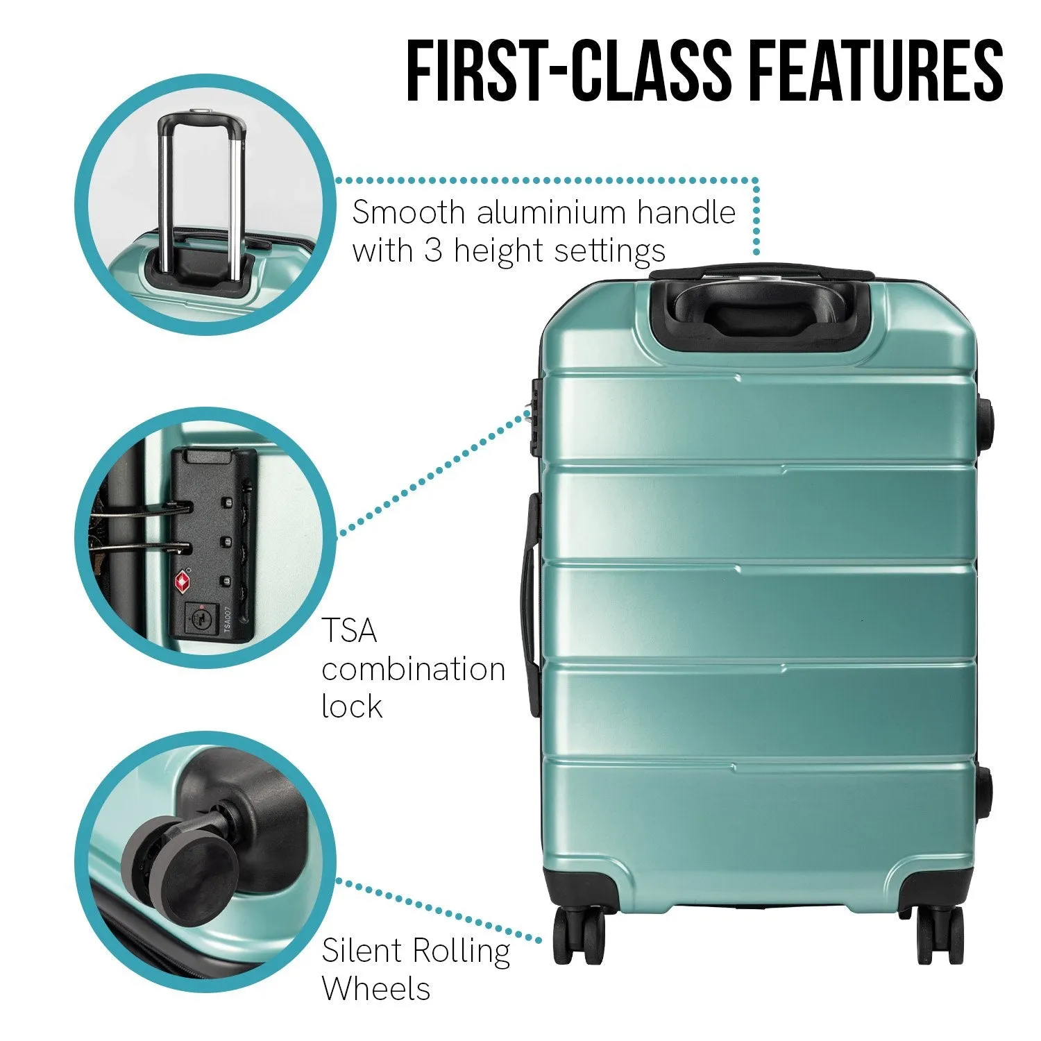 Olympus Artemis 28" Hard Shell Suitcase ABS PC (Electric Teal)