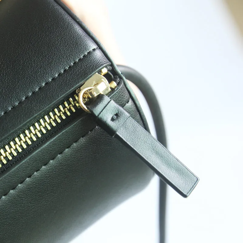 Original Handmade Leather Handbag Bag Barrel Purse Small Bag Women
