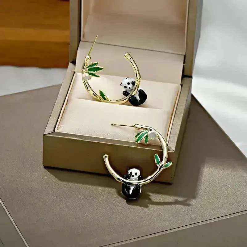 Panda Chic Hoop Earrings