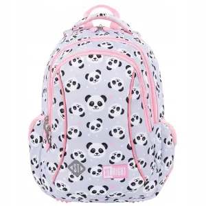 Panda Grey/Pink 15 Inch School Bag | Cute & Functional Backpack for Girls