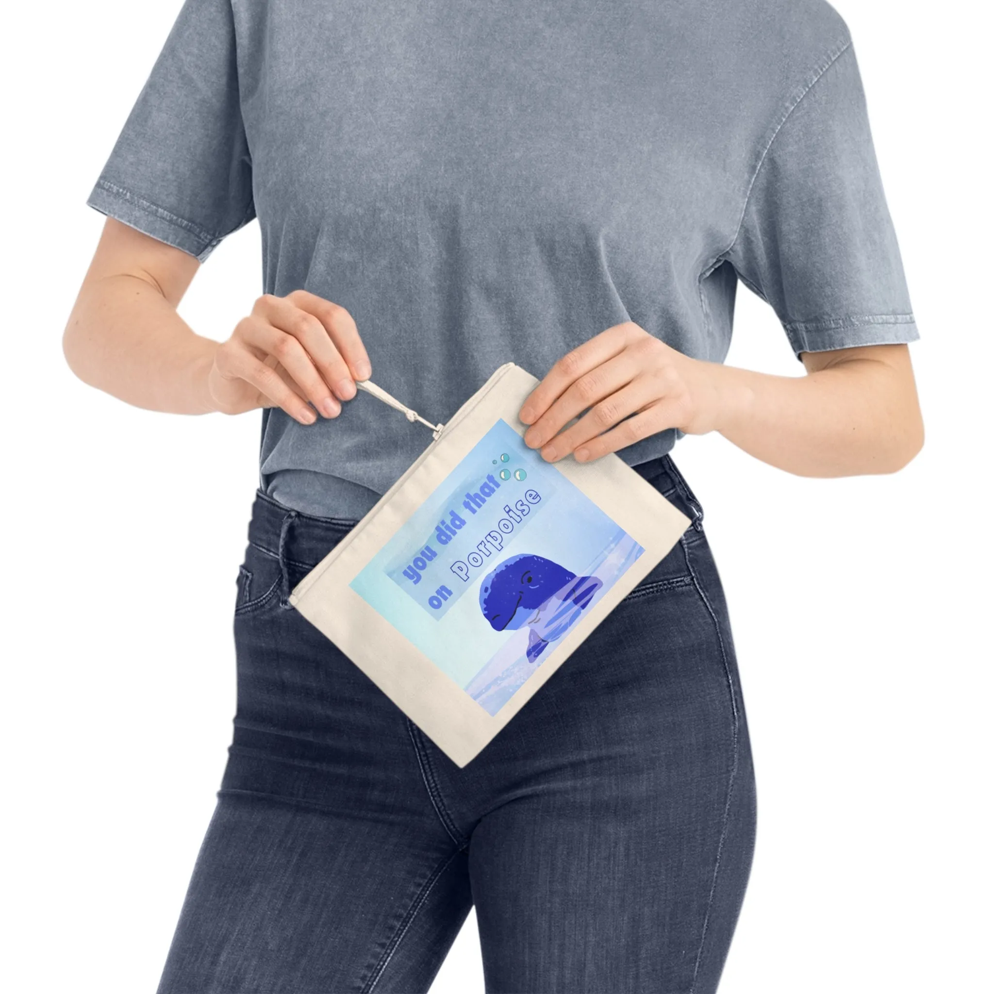 Pencil Case: Whimsical Whale "You Did That On Porpoise" Design