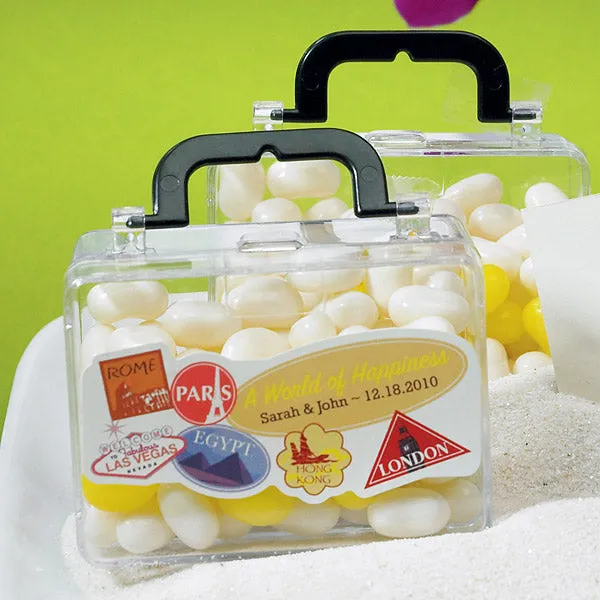 Personalized World of Happiness Wedding Favor Sticker (36 Stickers)