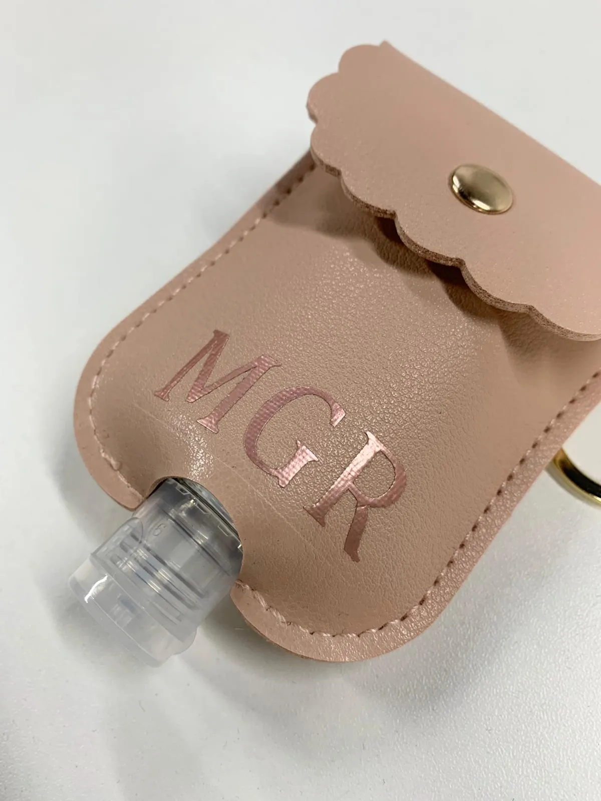 Pink Hand Sanitiser Case Keyring