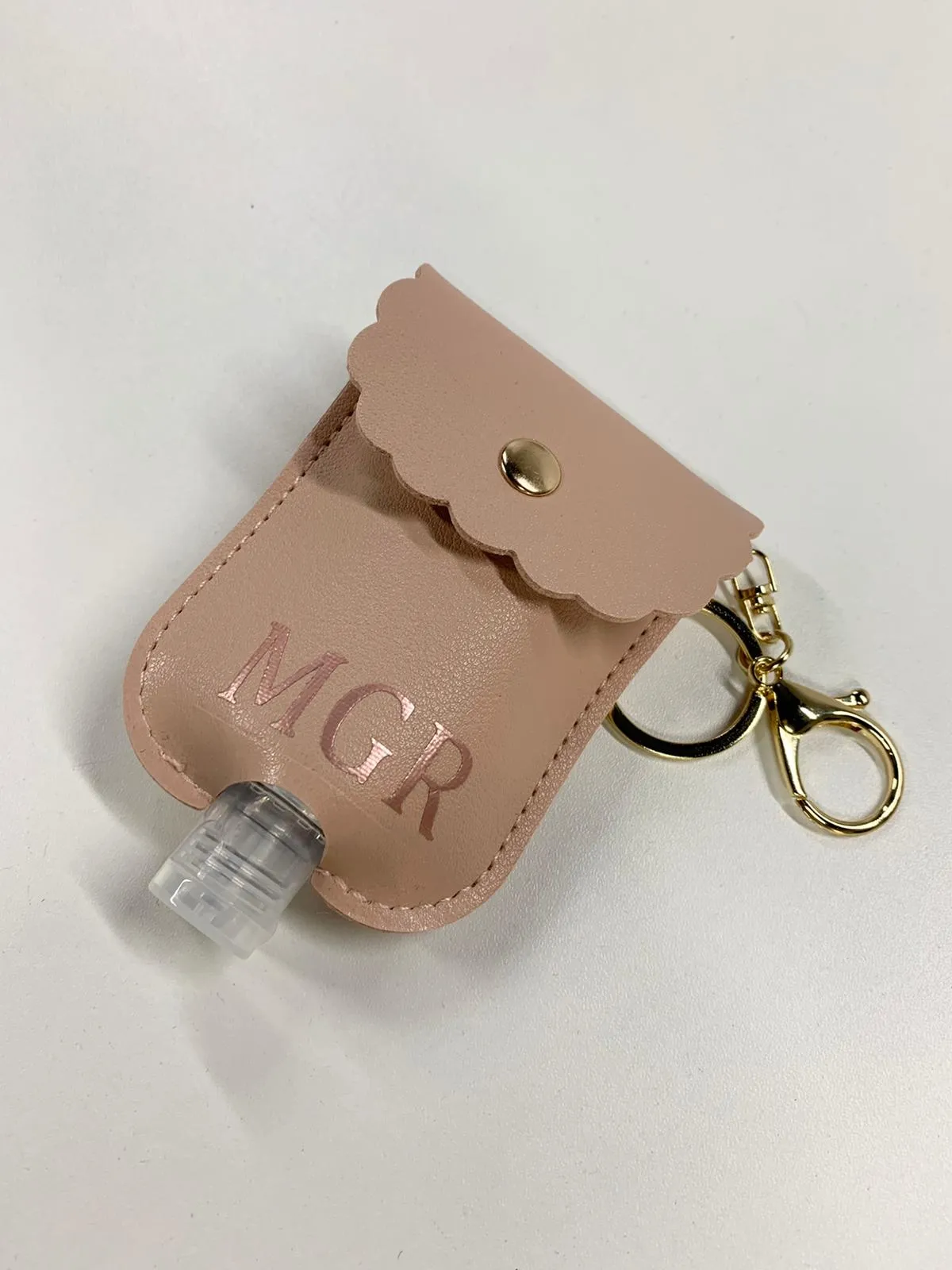 Pink Hand Sanitiser Case Keyring