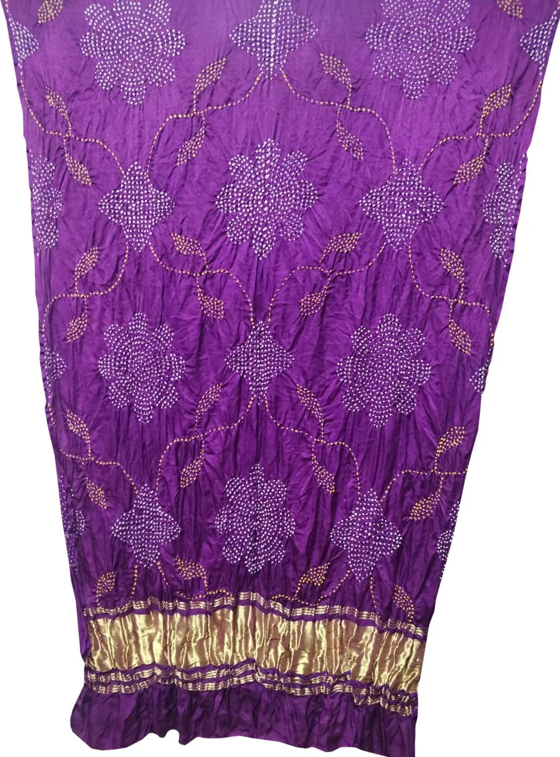 Purple Bandhani Hand Bandhej Pure Gajji Silk Dupatta