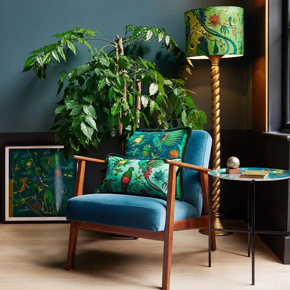 Quetzal Luxury Velvet Cushion