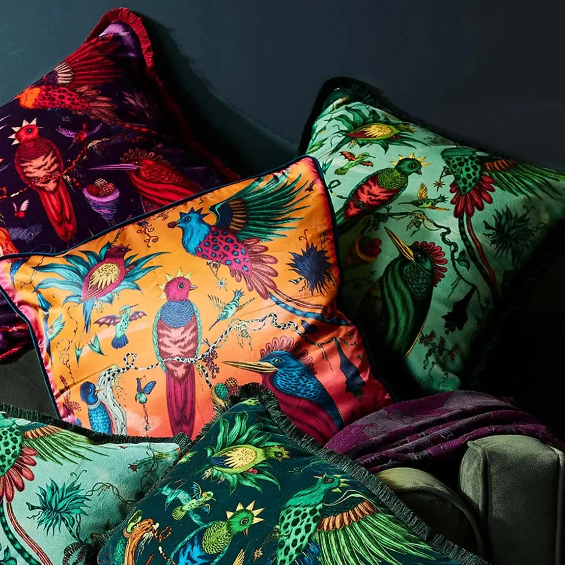 Quetzal Luxury Velvet Cushion