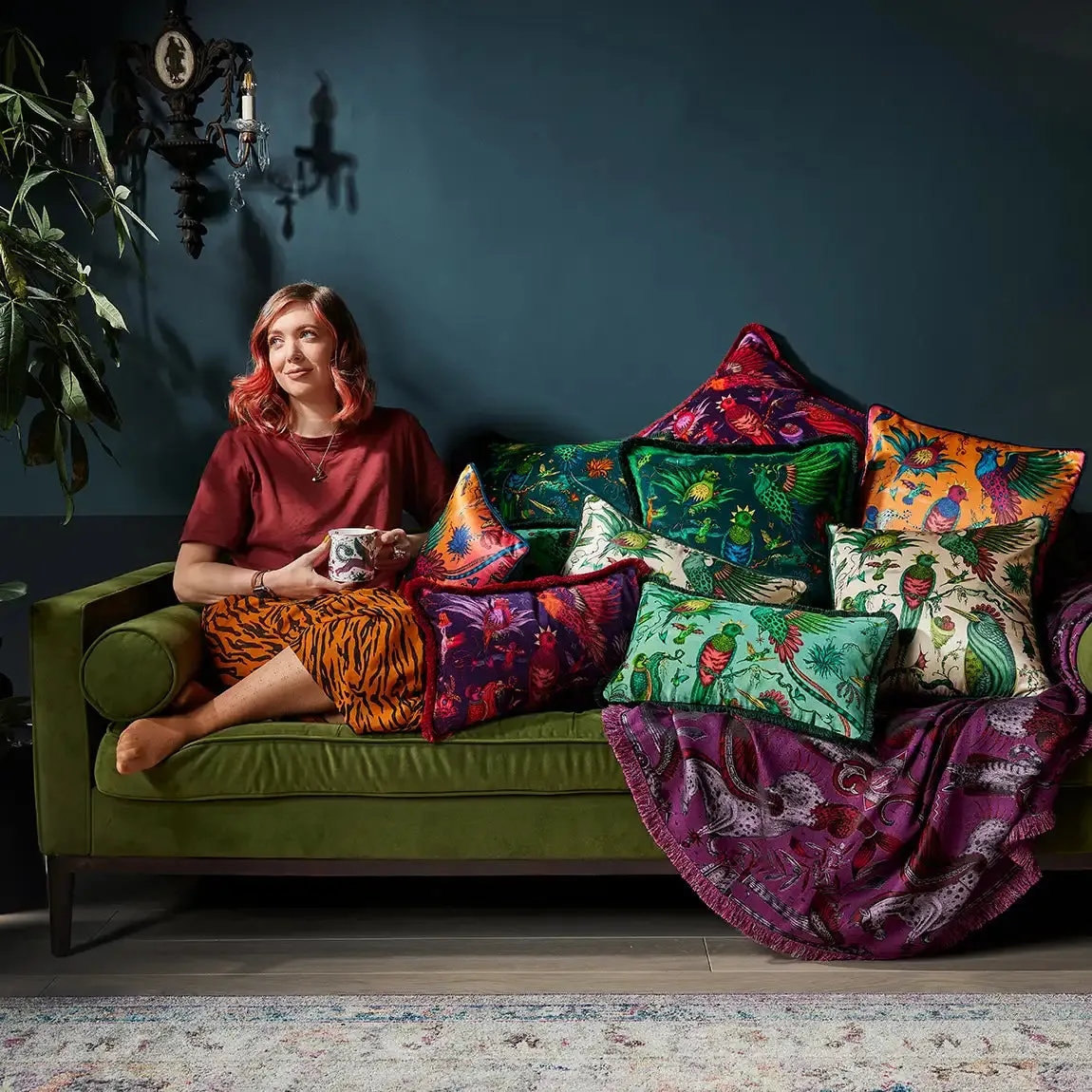 Quetzal Luxury Velvet Cushion