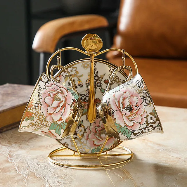 Royal British Teapot and Cup Set Made From Premium Porcelain Perfect For Easter Gift
