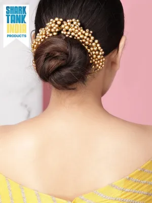 Rubans Golden Faux Buds Festive Hair Bun
