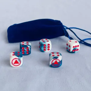 Sacred Bones Blue and White Marble Dice Set
