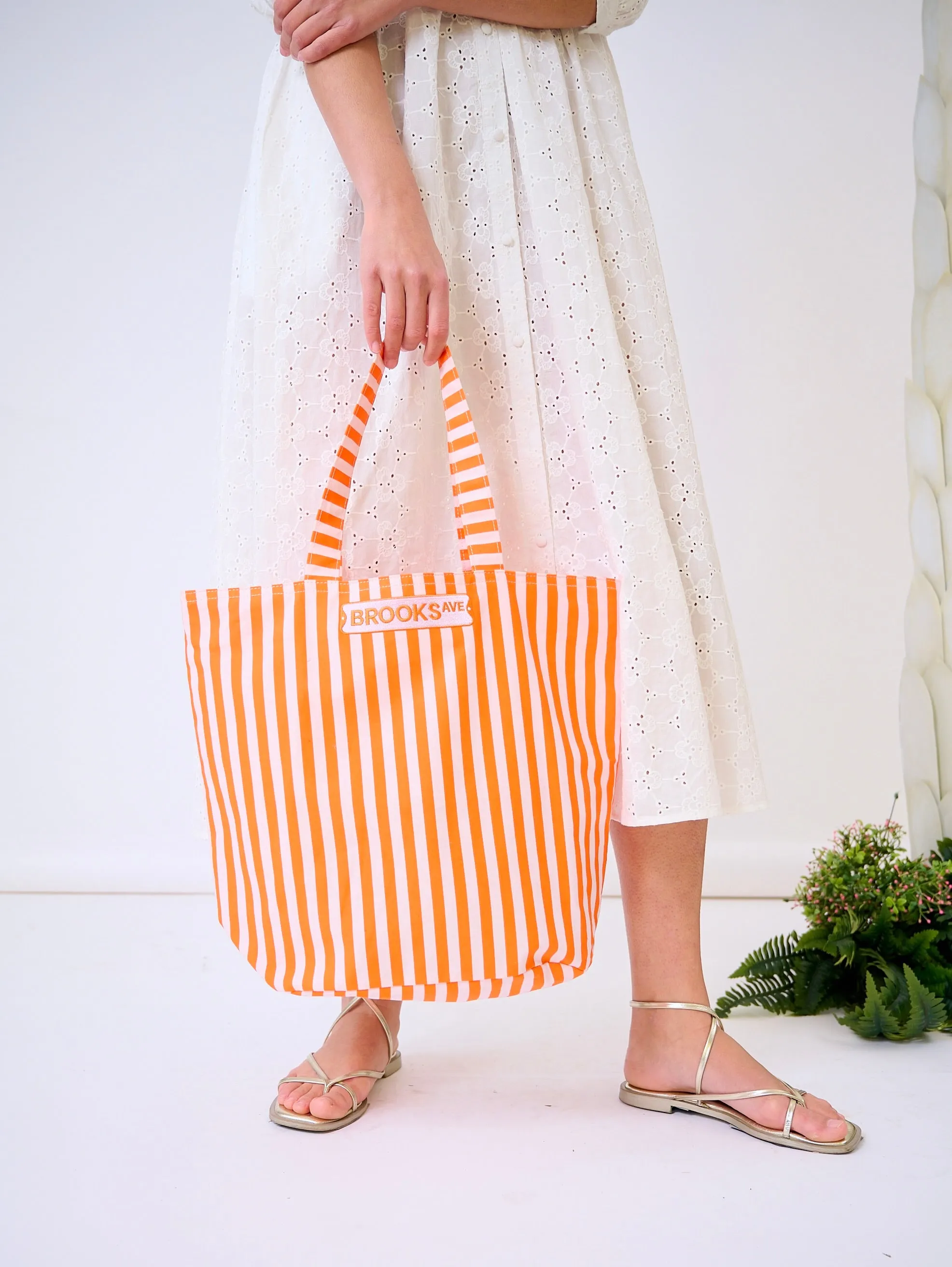 Signature Striped Tote Bag