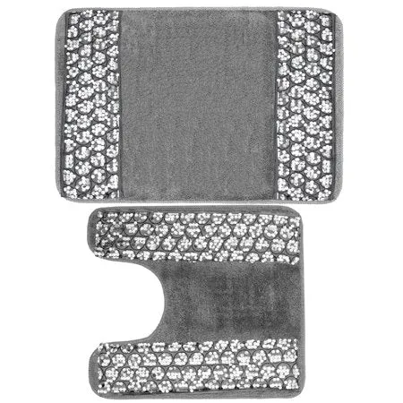 Silver Collection Bath & Contour Rug Set