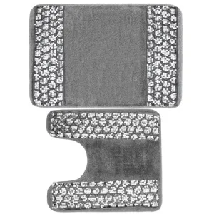 Silver Collection Bath & Contour Rug Set