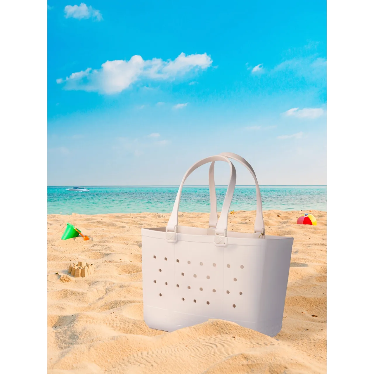 Simply Southern Ladies Shell White Beach & Pool Tote Bag 0125-SIMPLYTOTE-SHELL