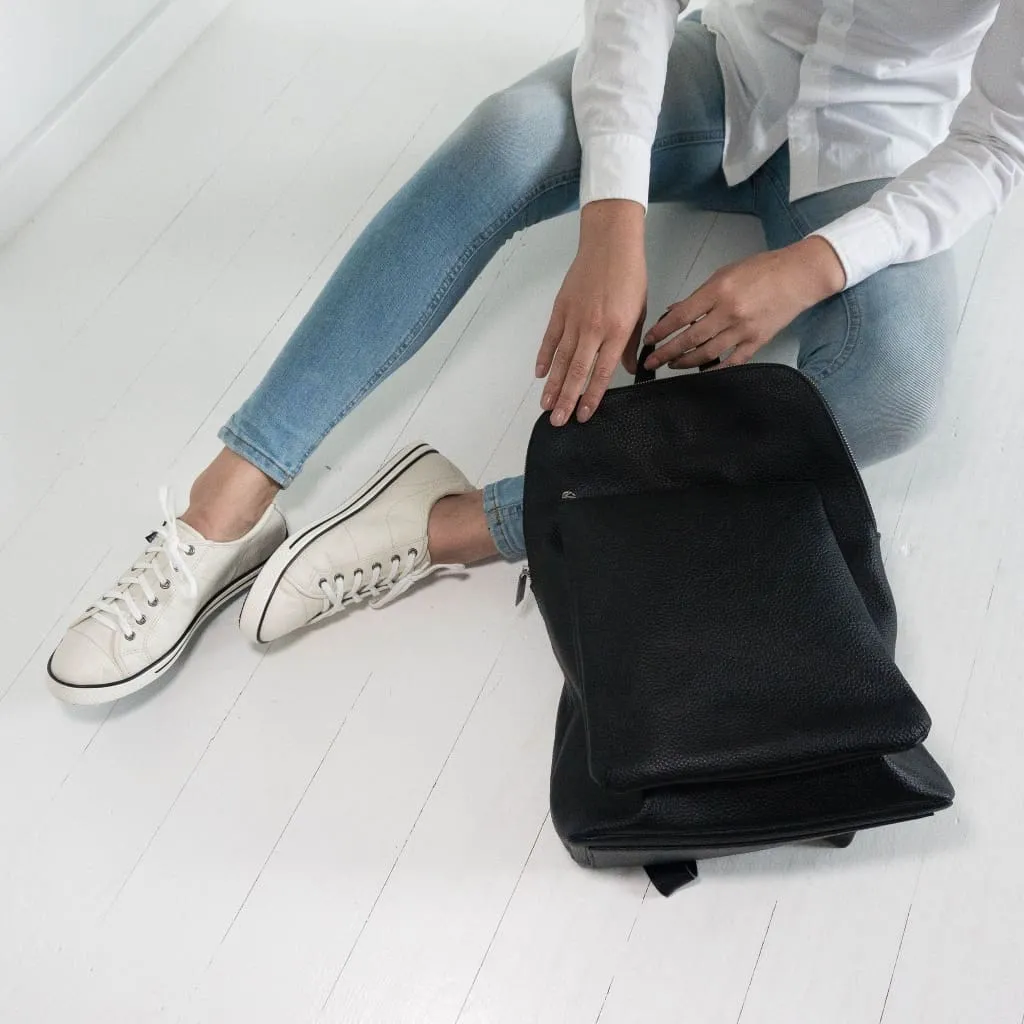 Singing in The Rain Shoulder/Backpack Bag Black Nappa Leather by Mary and Marie