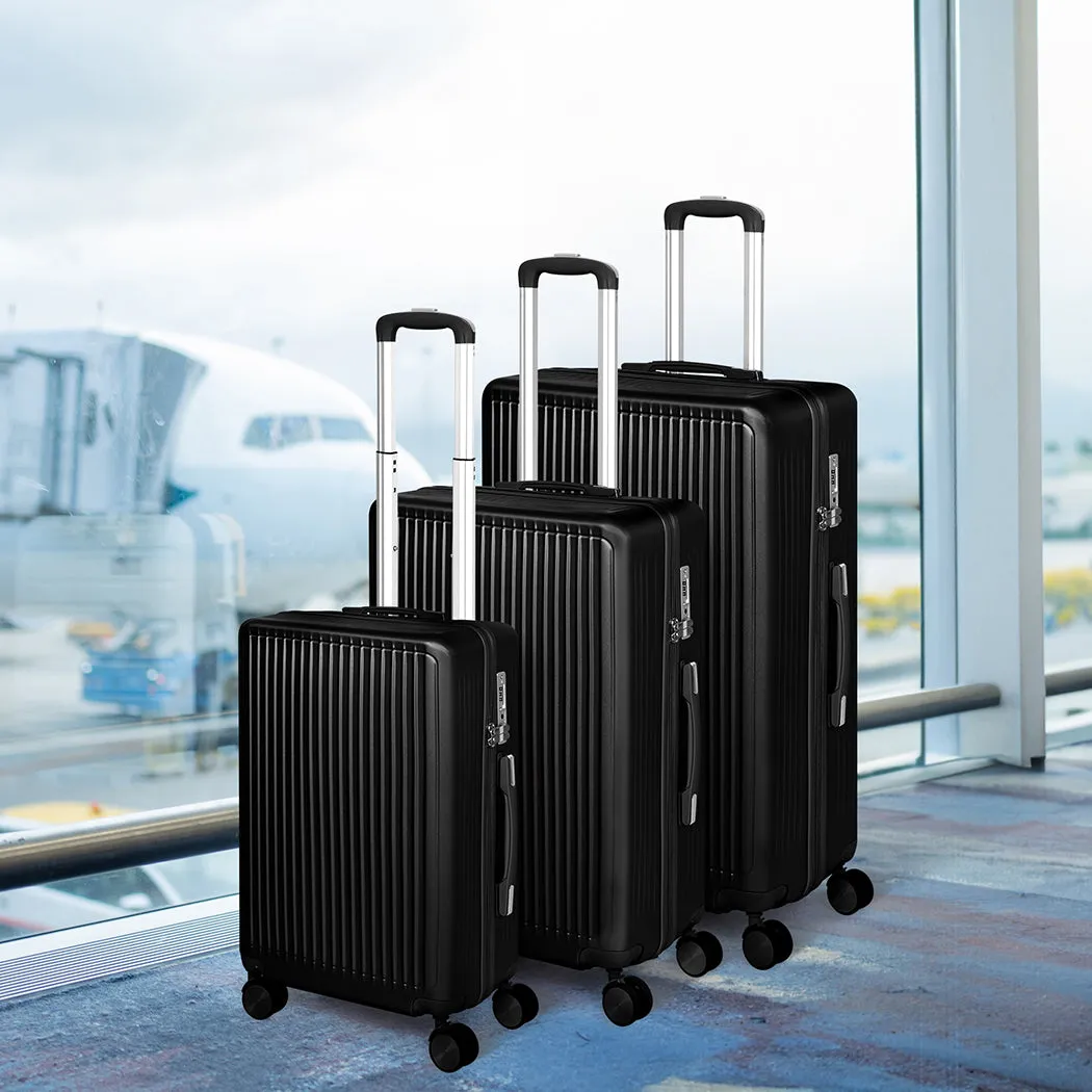 Slimbridge Luggage Suitcase Trolley Black 3pc 20" 24" 28"
