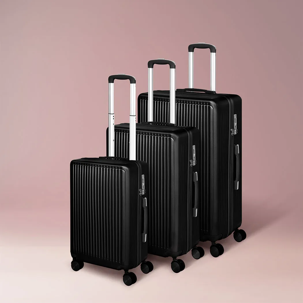 Slimbridge Luggage Suitcase Trolley Black 3pc 20" 24" 28"