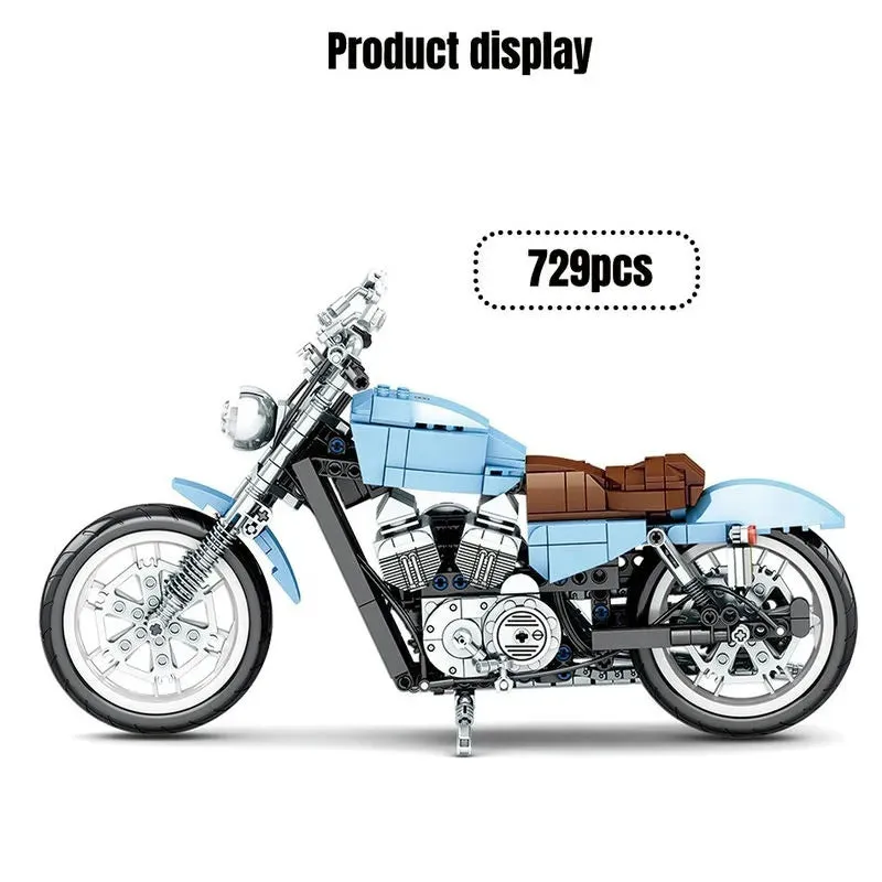 Tech MOC Classic Road Motorcycle Bricks Toys 701714