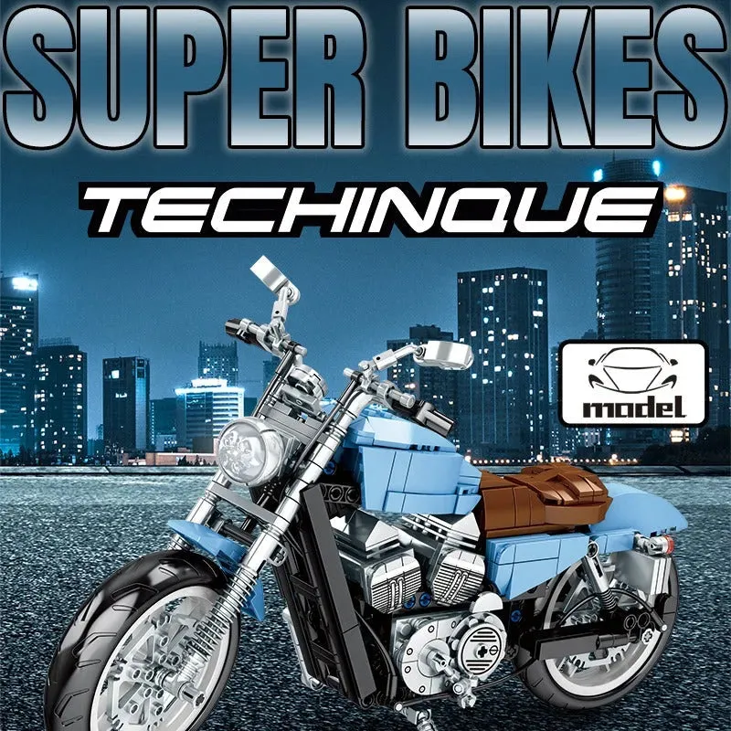 Tech MOC Classic Road Motorcycle Bricks Toys 701714