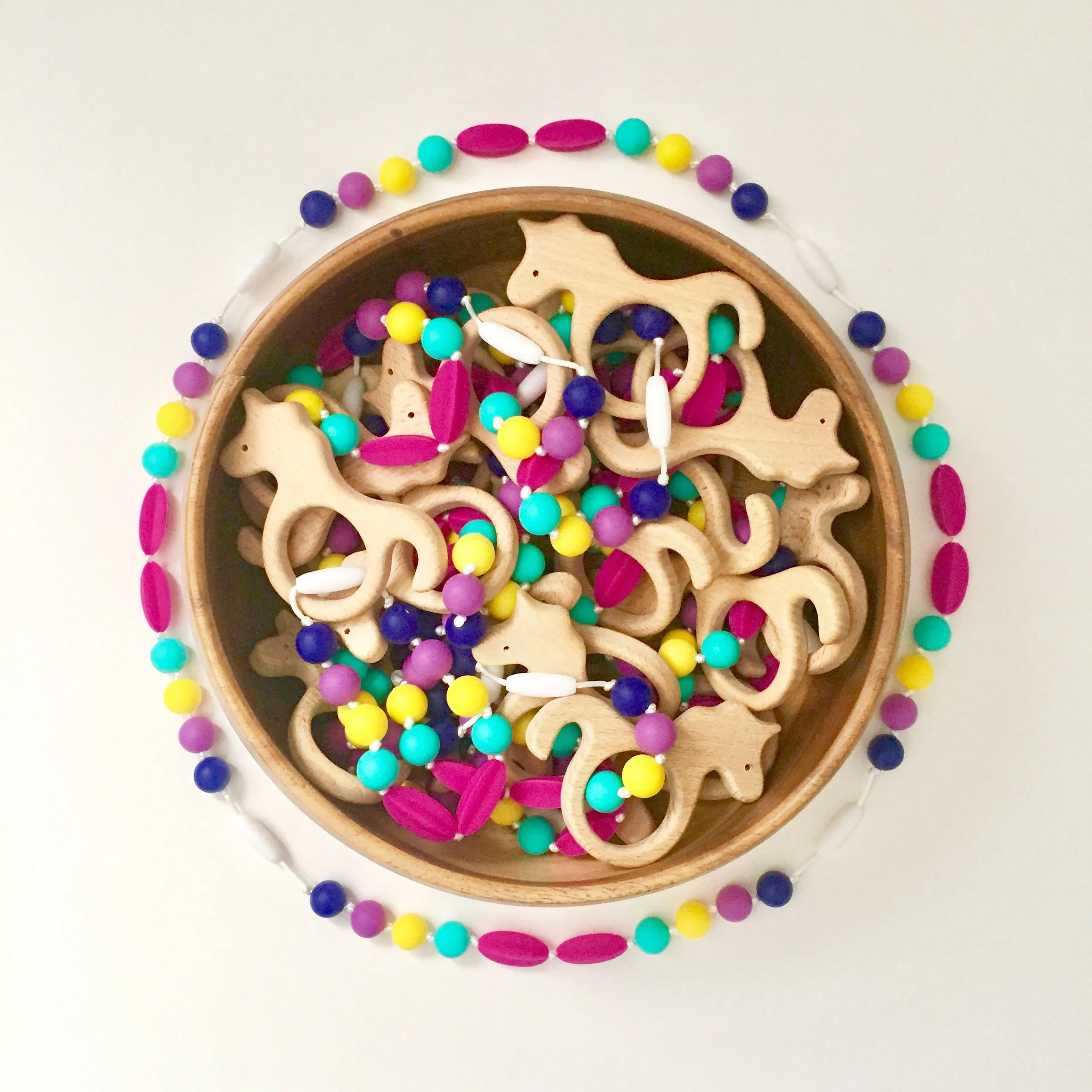 The Beech Teething Accessory | Mix and Match Colors/Pendants