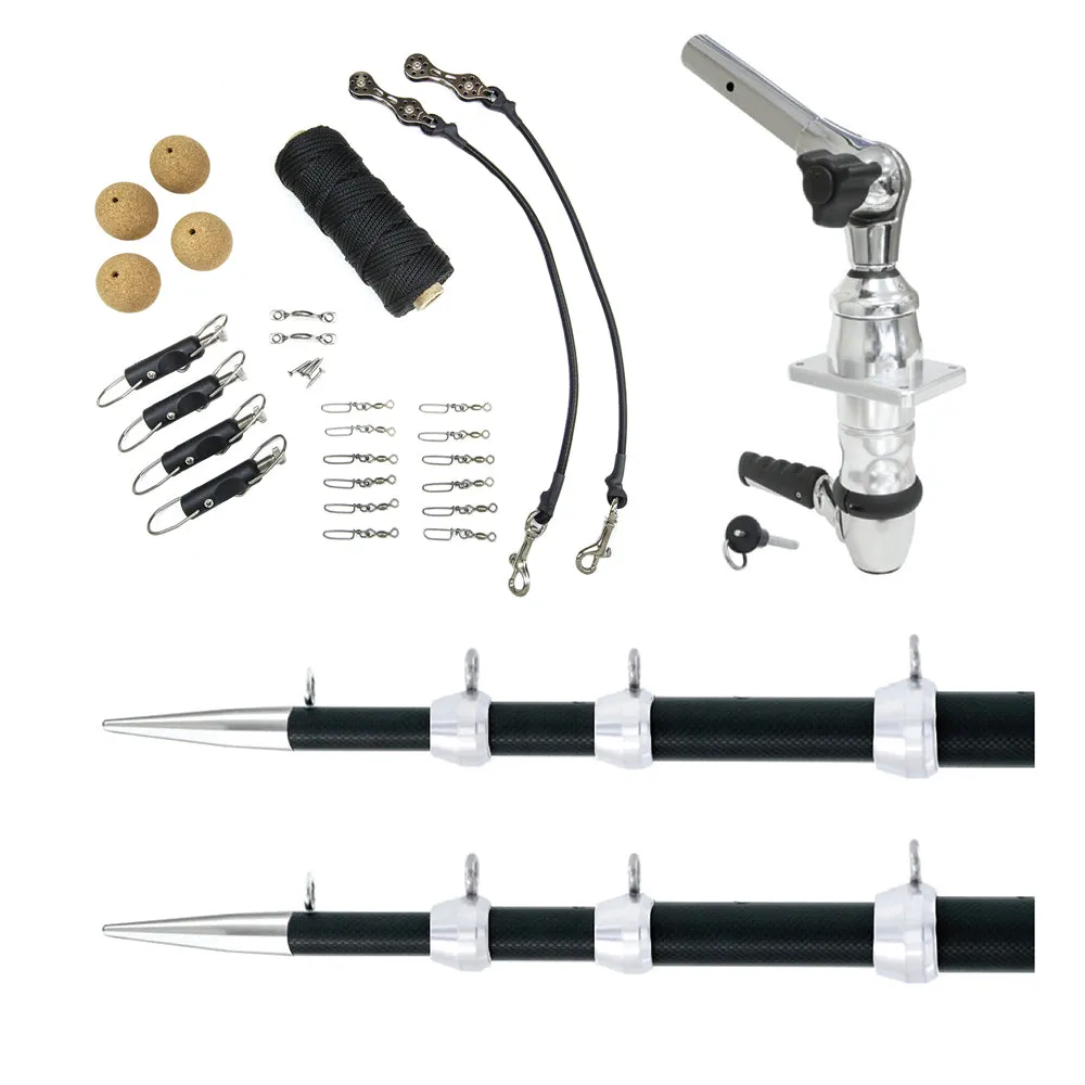 Tigress XD Top Mount System - 18ft Carbon Fiber Black/Silver Ultimate Rigging Kit