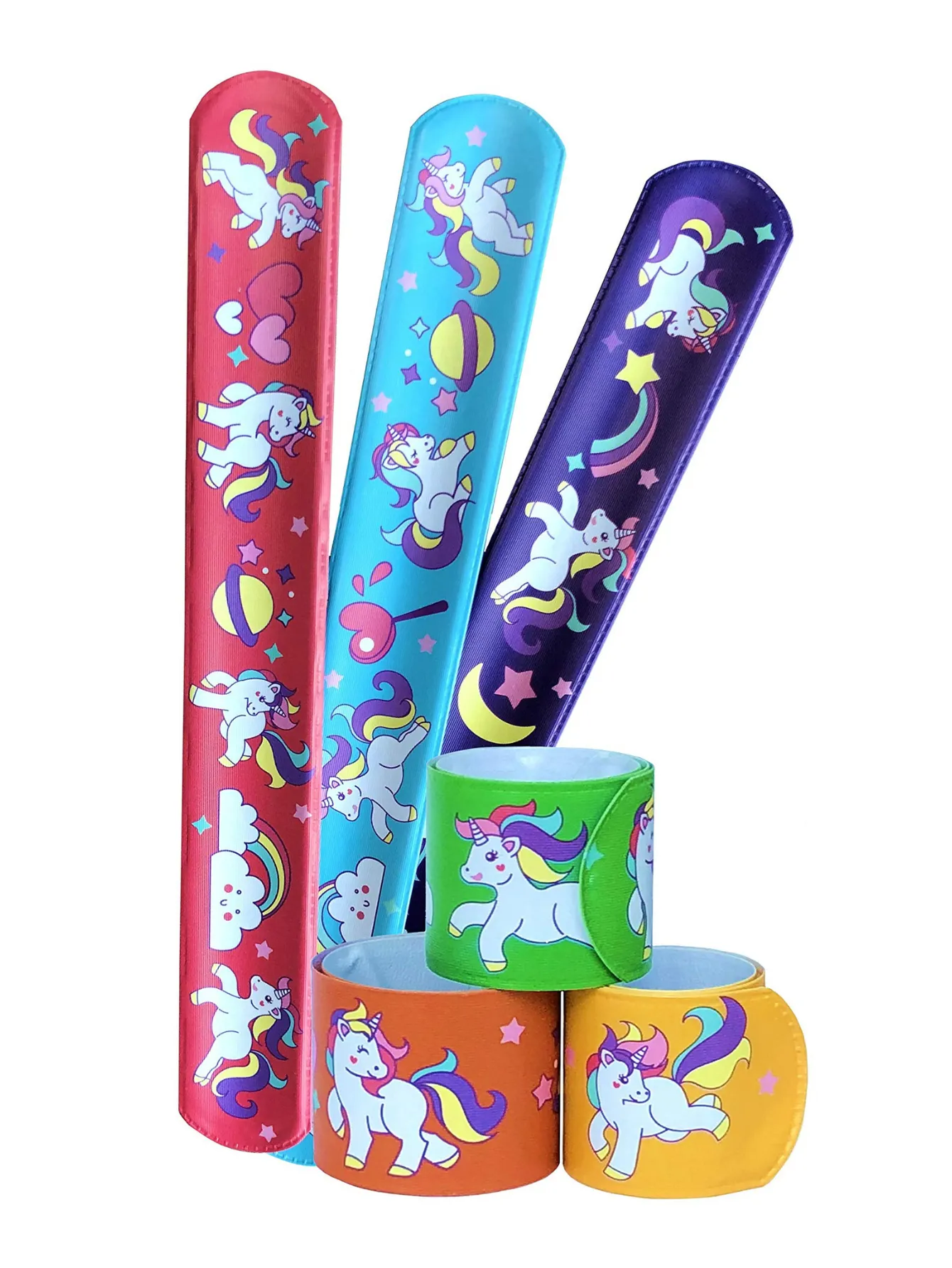 Unicorn Gifts for Girls - Unicorn Drawstring Backpack/Makeup Bag/Bracelet/Necklace/Hair Ties/Keychain/Sticker (White Rose 4)