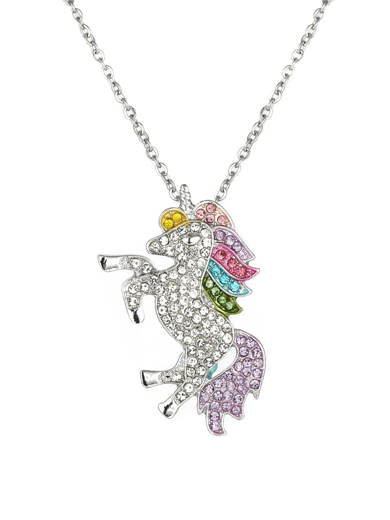 Unicorn Gifts for Girls - Unicorn Drawstring Backpack/Makeup Bag/Bracelet/Necklace/Hair Ties/Keychain/Sticker (White Rose 4)