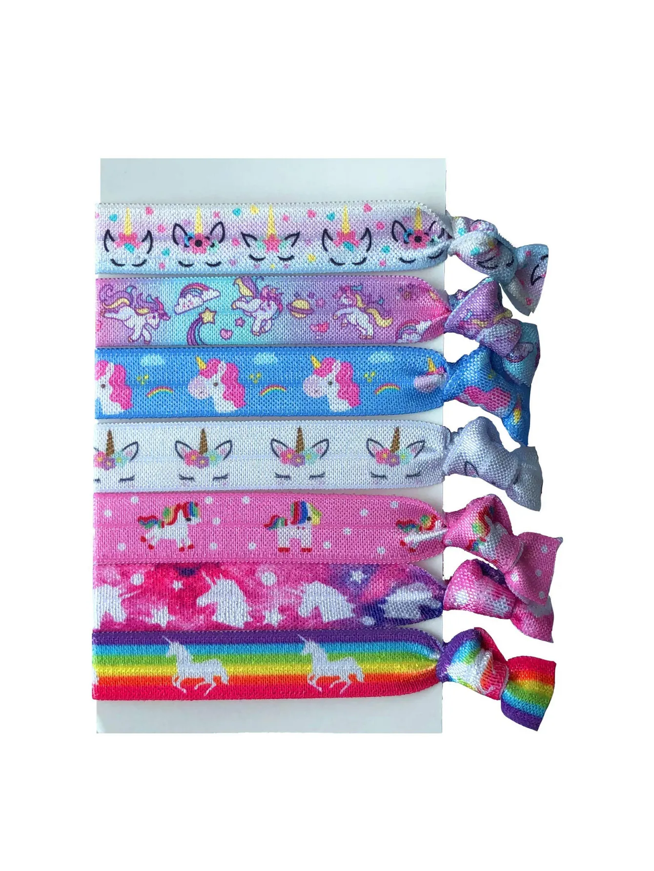 Unicorn Gifts for Girls - Unicorn Drawstring Backpack/Makeup Bag/Bracelet/Necklace/Hair Ties/Keychain/Sticker (White Star 2)