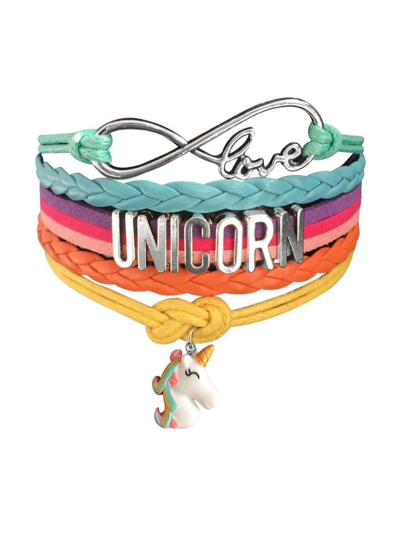 Unicorn Gifts for Girls - Unicorn Drawstring Backpack/Makeup Bag/Bracelet/Necklace/Hair Ties/Keychain/Sticker (White Star 2)