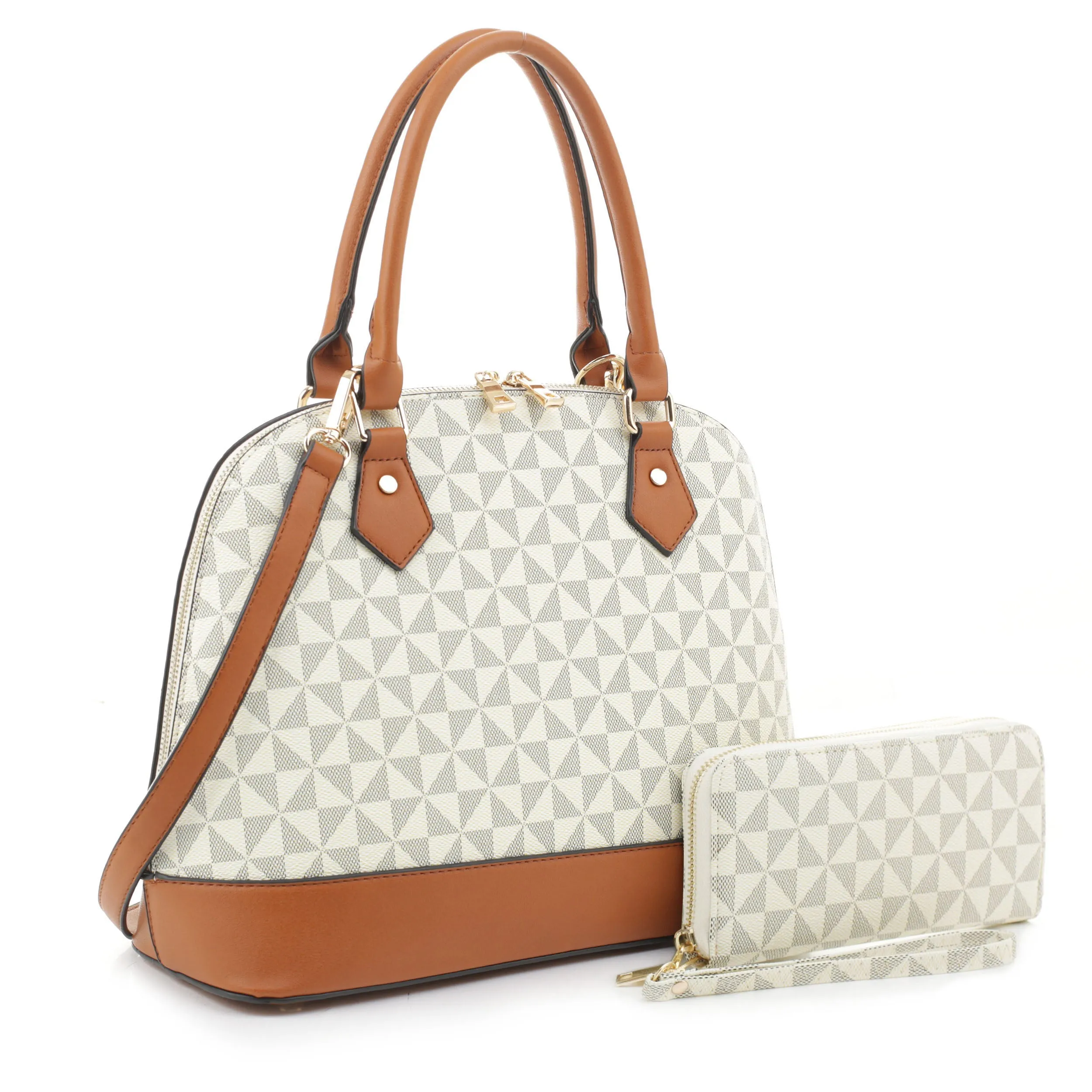 Urena Geometric Monogrammed Satchel Set