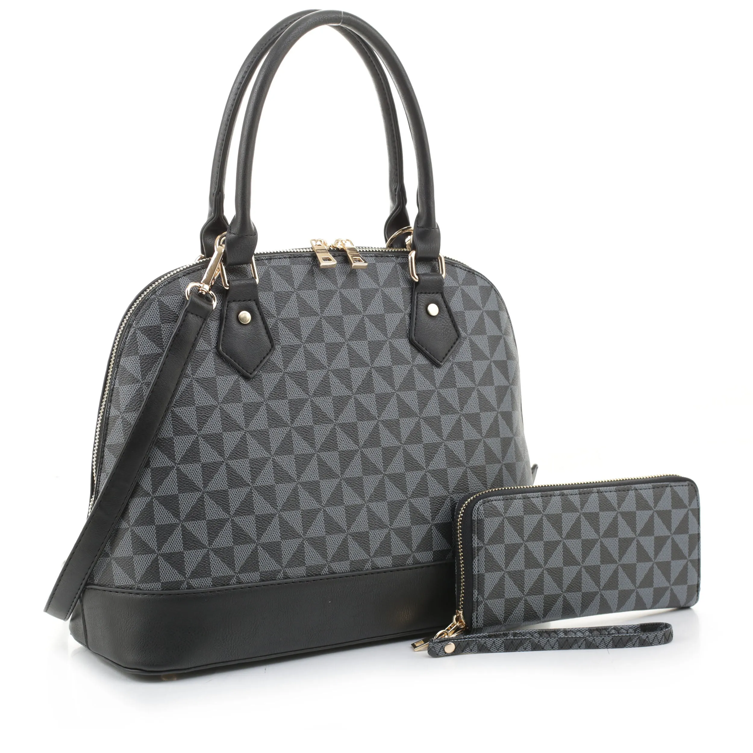 Urena Geometric Monogrammed Satchel Set