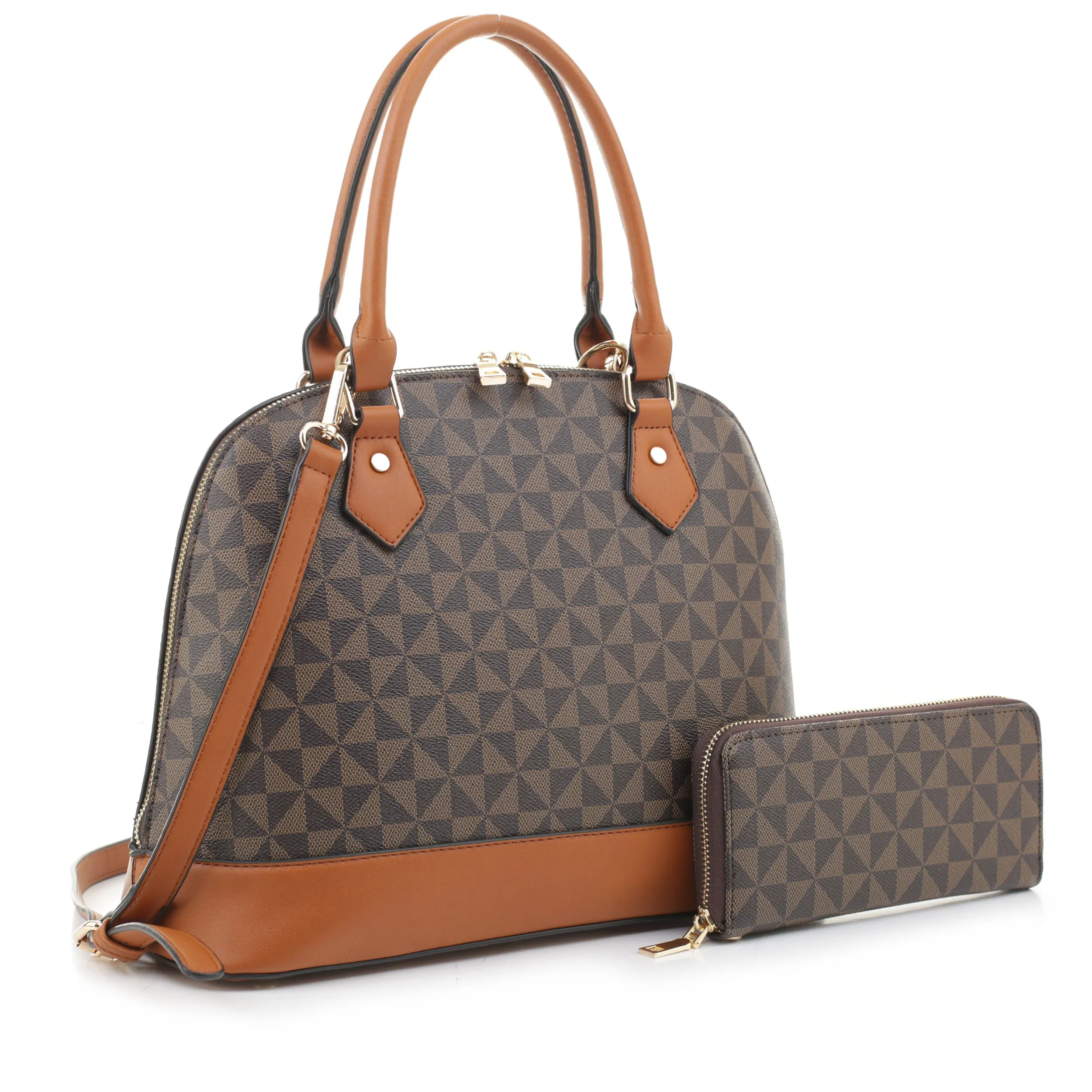 Urena Geometric Monogrammed Satchel Set