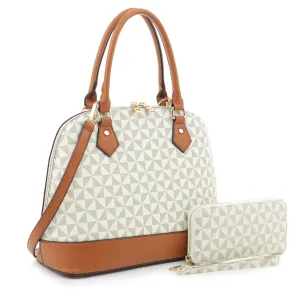Urena Geometric Monogrammed Satchel Set