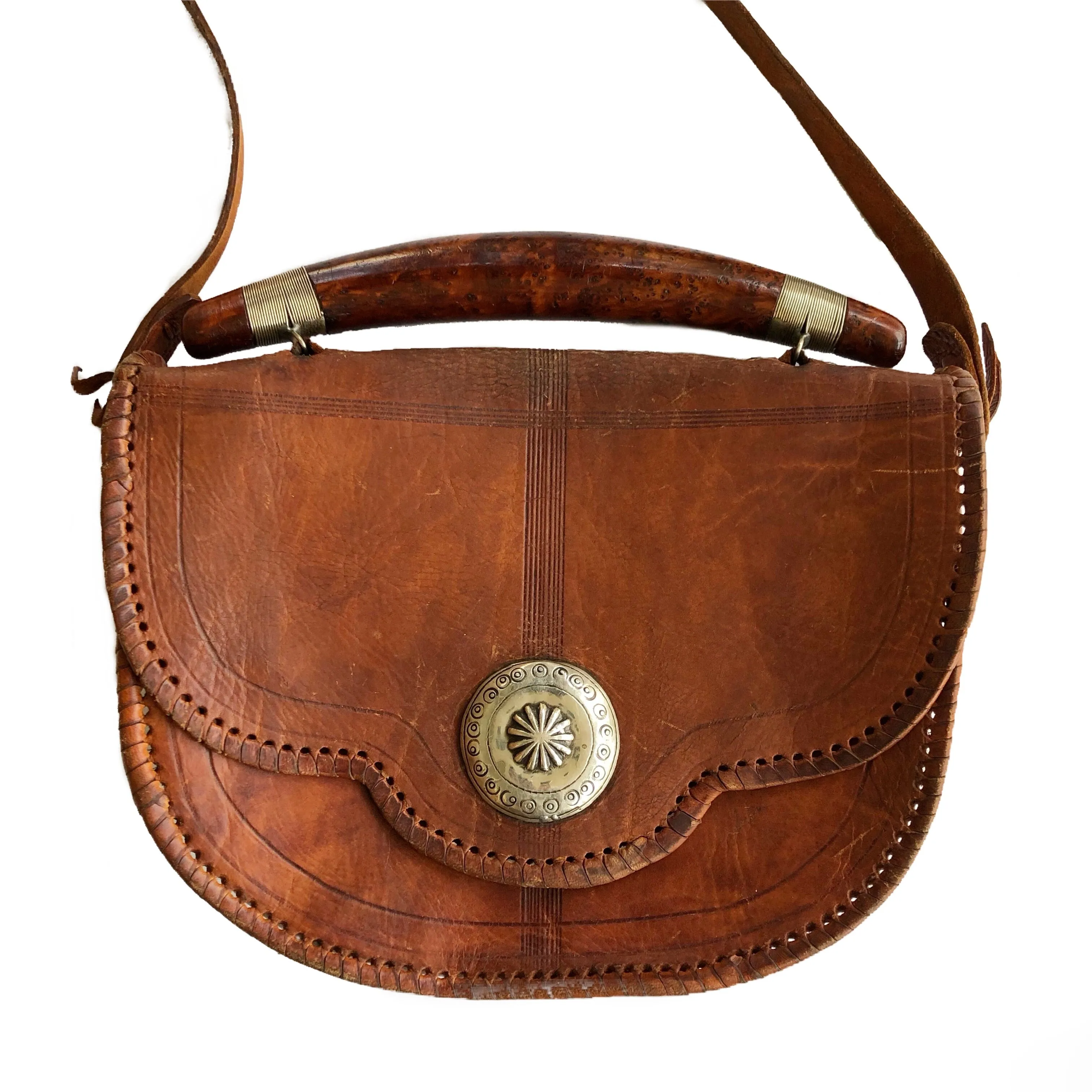 VINTAGE 70'S LEATHER CROSSBODY BAG