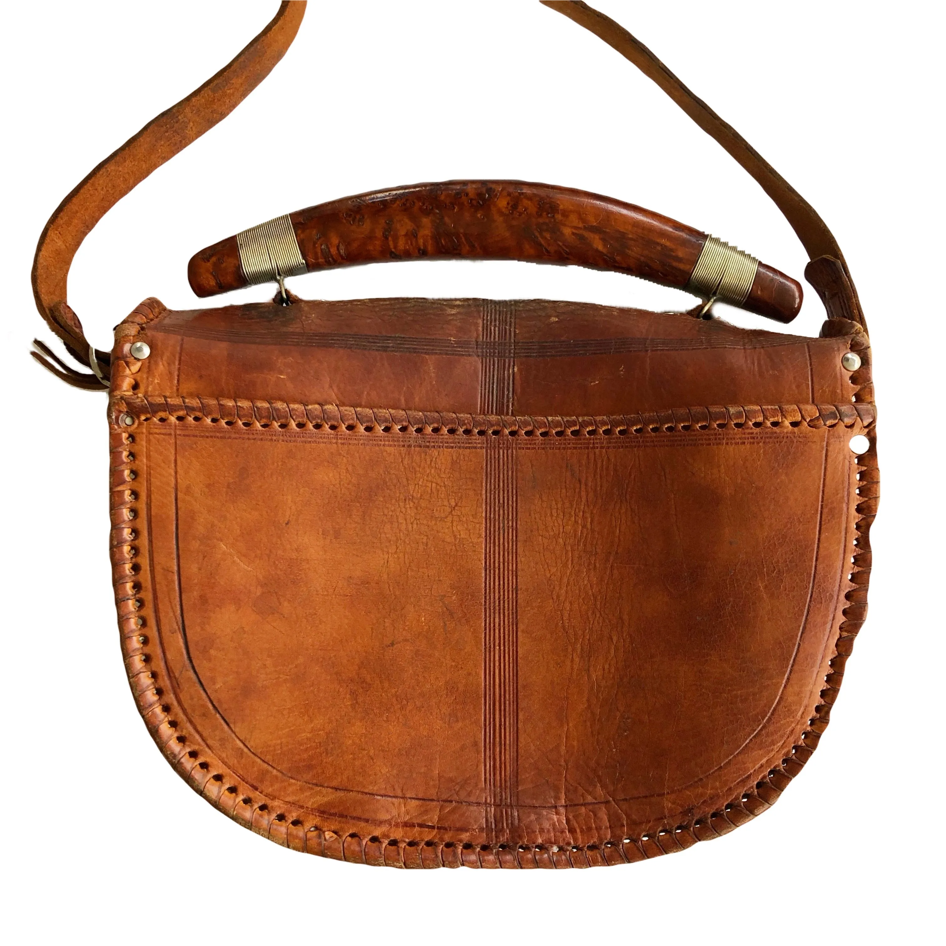 VINTAGE 70'S LEATHER CROSSBODY BAG