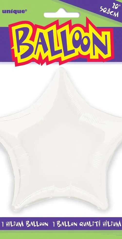 White Star Foil Balloon - 50cm
