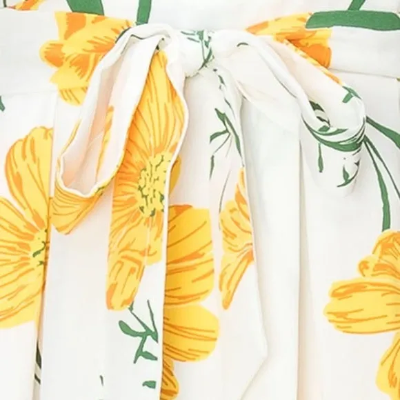 Yellow Floral Print Romper